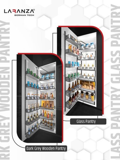 Whether you prefer the sleek transparency of a glass pantry or the bold sophistication of a dark grey wooden one, I deliver elegance with German precision.