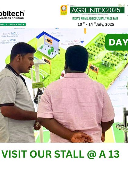 Visitors looking at our large-scale farm automation diagram.