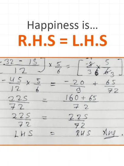 The ultimate satisfaction: when L.H.S. = R.H.S. It's the moment when everything clicks and the equation balances perfectly.
