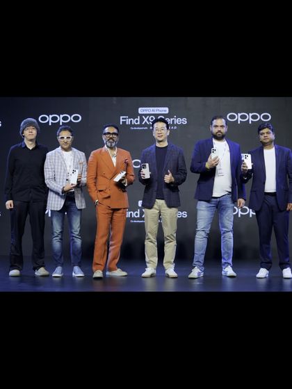 Dignitaries and partners on stage at the Oppo Find X9 launch. We manage all on-stage talent and photo opportunities.