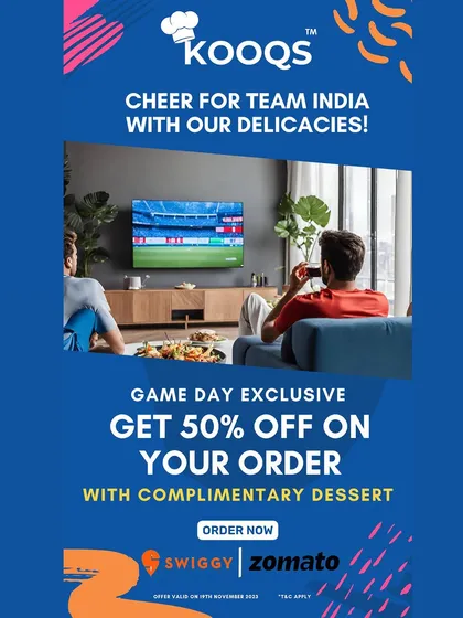 An example of our special game day promotions, offering exclusive discounts for home delivery. We create timely deals like this to enhance your at home experiences, whether you're watching cricket or celebrating an occasion.