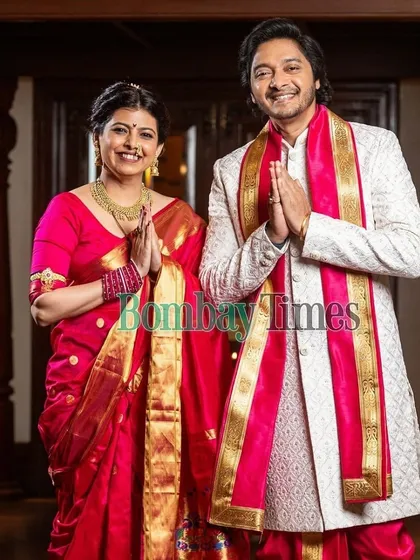 Styling Shreyas Talpade and his wife Deepti for their Ganesh Chaturthi feature in Bombay Times. I chose a traditional white and pink ethnic ensemble for him that complements the festive occasion.