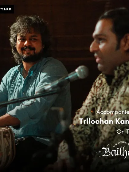 A promotional graphic for a ghazal night with Sanam Khan.