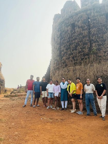 Exploring the ancient walls of Mirjan Fort during our Gokarna weekend getaway.