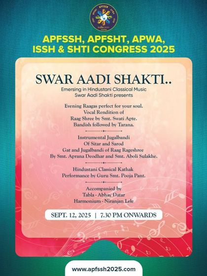 An announcement for my performance at the APFSSH 2025, a conference for orthopedic doctors. We often perform for specialized corporate and academic events.