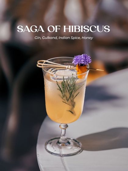 Lost in the icy perches of the Himalayas, a recipe for everlasting happiness finds its way to you. The Saga of Hibiscus is crafted with gin, gulkand, and honey for a cocktail so vibrant it could make me your Cupid.