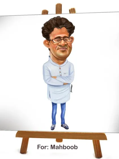 A caricature for fellow artist, Mahboob.