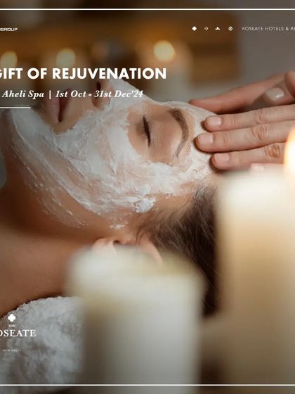 This image, showing a relaxing facial, represents our 'Gift of Rejuvenation' offer. It is a perfect present for anyone who deserves a moment of peace and pampering.