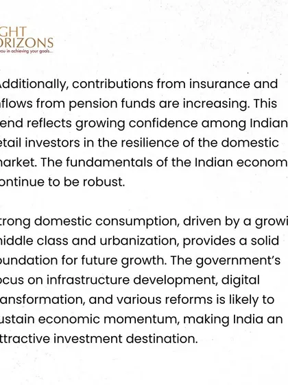 An optimistic take from our bulletin on the Indian economy. We highlight that rising contributions from insurance and pension funds, along with robust domestic consumption, provide a solid foundation for future growth.