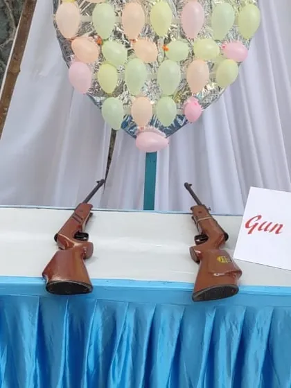 A classic carnival experience with our gun shooting stall. This setup includes air rifles and a balloon target board, bringing a timeless fairground game to your event.