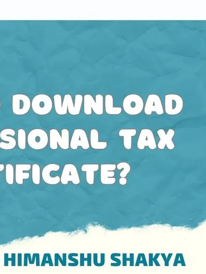 A thumbnail for our YouTube video that provides a step-by-step walkthrough on how to download a Professional Tax Certificate.