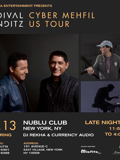 The flyer for my late-night set on the Midival Punditz US tour. It was an honor to join these pioneers of the Asian Underground scene at the legendary Nublu club.