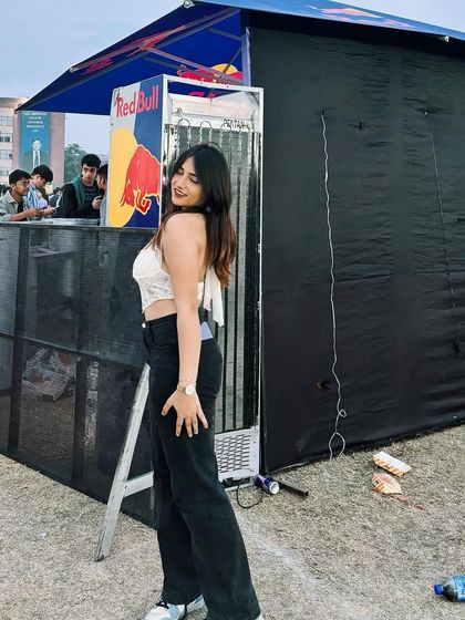 A side view of the NewMe corset outfit. This gives a better look at the fit and how I pair it with accessories.