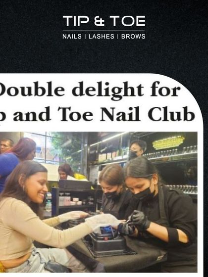 "Double delight for Tip and Toe Nail Club." A press clipping from one of our successful meet and greet events.
