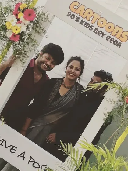 At the inauguration pooja for the Telugu movie 'Cartoons'. As the costume designer for the film, it was an exciting day. I work closely with the cast and production team to create authentic looks for each character.