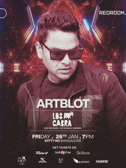 The poster for a Redroom Friday at Kitty Ko with Los Cabra from Stil Vor Talent. These nights always bring fresh international sounds to Bangalore.