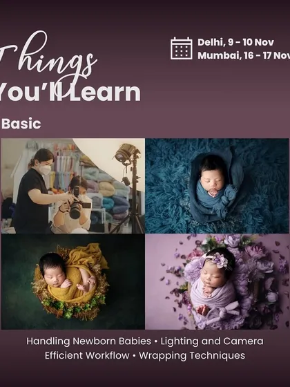 For beginners, the masterclass will cover the basics, including handling newborn babies safely, lighting, and wrapping techniques.