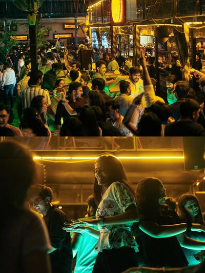 More shots of the packed outdoor area at Hoot.