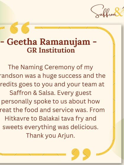 Saffron & Salsa - Vegetarian & Vegan Event Catering Words from Our Clients photo 9