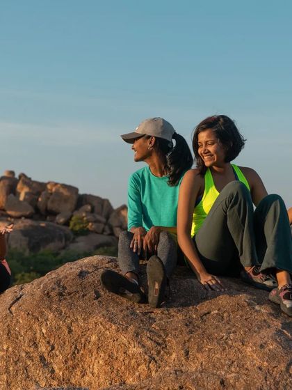 Chilling on the rocks and enjoying the view. Our events always include downtime to relax, connect, and just enjoy being in beautiful outdoor spaces together.