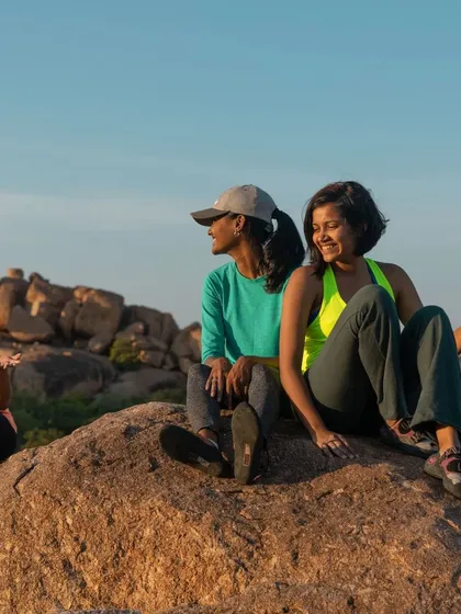 Chilling on the rocks and enjoying the view. Our events always include downtime to relax, connect, and just enjoy being in beautiful outdoor spaces together.