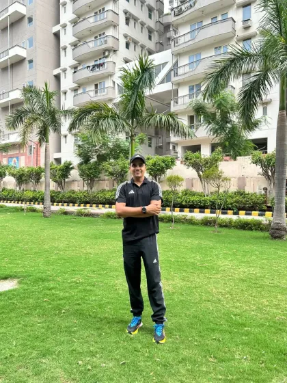 Outdoor shot in the park where I conduct running sessions.