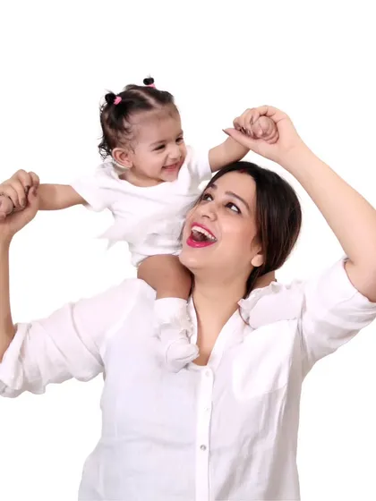 A beautiful, interactive moment between a mother and her daughter.