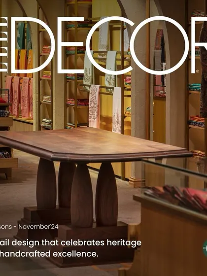 This feature in Elle Decor highlights our design for Ahujasons as a must-visit store for design enthusiasts. The article notes how the space celebrates Indian craftsmanship through a contemporary lens, blending traditional artistry with modern design.