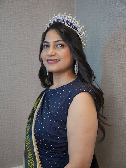 A beautiful portrait of our regular client, Bindu, after her makeover at my salon. She is wearing her crown and sash as Mrs. India Empress Finesse 1st Runner Up, and we were honored to be part of her celebration.