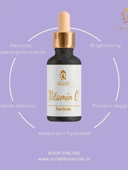 Our Vitamin C Face Serum is a powerhouse for brightening. It helps reduce hyperpigmentation and redness, prevents sagging, and keeps skin hydrated.