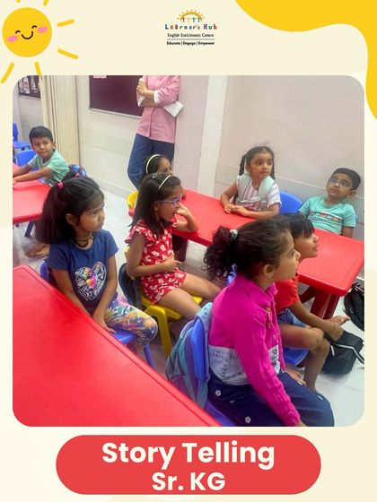 The curious and engaged faces of my Senior KG students say it all. Storytelling is a powerful tool for teaching vocabulary, sentence structure, and emotional expression in a way that feels natural and fun.