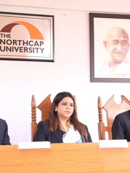 Seated on the judging panel for the moot court competition at The NorthCap University. My focus is sharp as I listen to the arguments, ready to challenge the students and help them refine their advocacy skills.