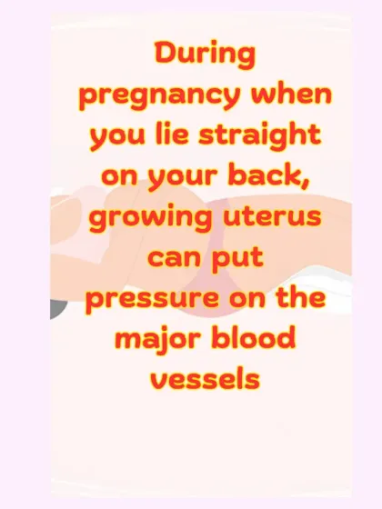 When you lie straight on your back, your growing uterus can put significant pressure on the major blood vessels that run along your spine. This can compromise blood flow.