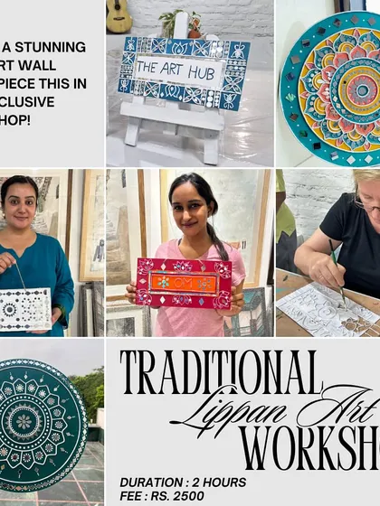 We go beyond standard painting with unique cultural experiences. This collage showcases our traditional Lippan Art workshop, where participants learn an ancient Indian mud and mirror work technique to create stunning wall decor. It's a unique employee engagement activity that offers a connection to heritage.