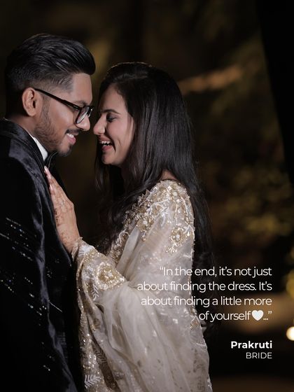A Small-Town Bride's Story: Prakriti's journey was about finding more of herself through the styling process. This intimate portrait with her groom captures that discovery.