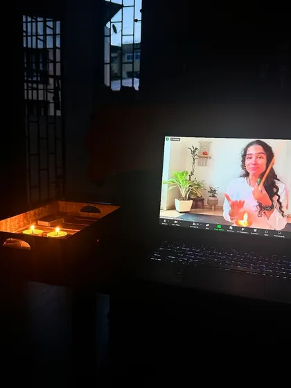 A quiet moment of birthday reflection, lit by candles during my morning Yoga Sadhana. This is what it looks like to feel good in your own body and soul, turning struggles into challenges and boredom into peace.