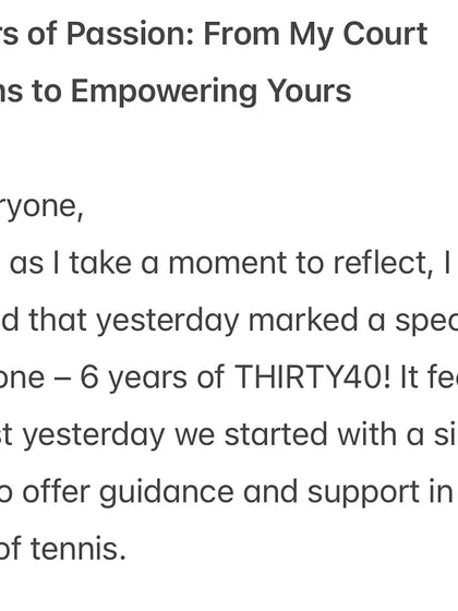 A reflection on 6 years of Thirty40. It started as a simple idea to offer guidance and has grown into something I'm incredibly proud of.