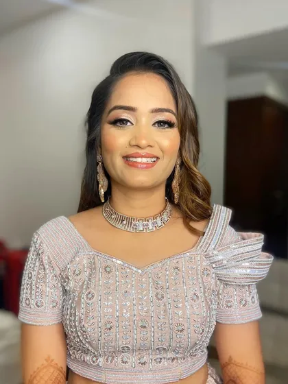 Not holding back on the glitter for Pooja's sangeet. This look is all about sparkle, shine, and celebration.