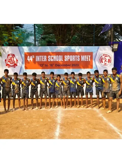 Our boys' team at the 44th Inter-School Sports Meet, where they emerged as champions.