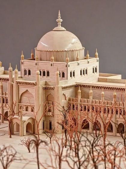A highly detailed 1:100 scale model of the Chhatrapati Shivaji Maharaj Vastu Sangrahalaya, crafted by our expert in-house modelmakers. These models are not just representations but tools for understanding and celebrating complex architectural heritage.