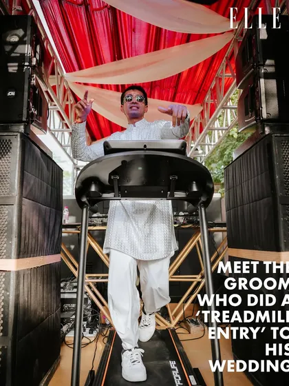 Who says a groom's entry has to be on a horse? For this fun-loving groom, we arranged a custom treadmill entry that was featured in ELLE magazine. It’s proof that we love a challenge and believe your wedding should be as unique as you are.