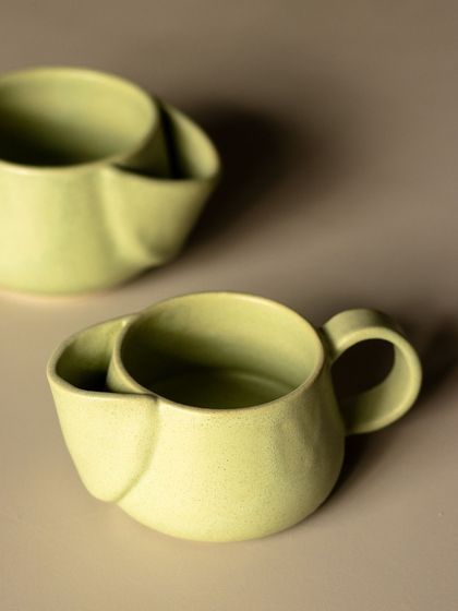 The "kangaroo mug" with a little pocket for your tea bag. Our students come up with the most creative and functional designs!