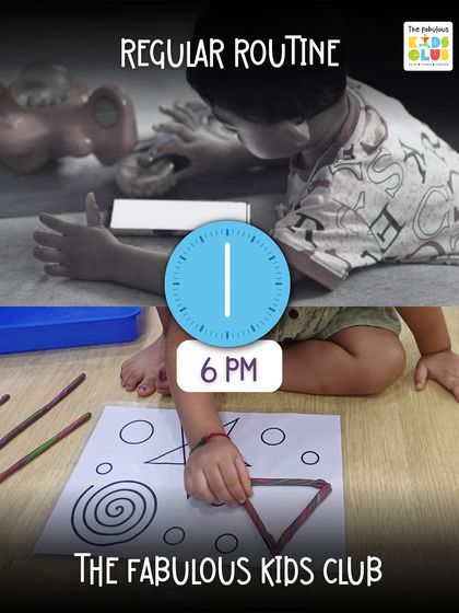 At 6 PM, we trade passive screen time for active creativity. Here, a child is focused on an art project, developing fine motor skills and concentration.