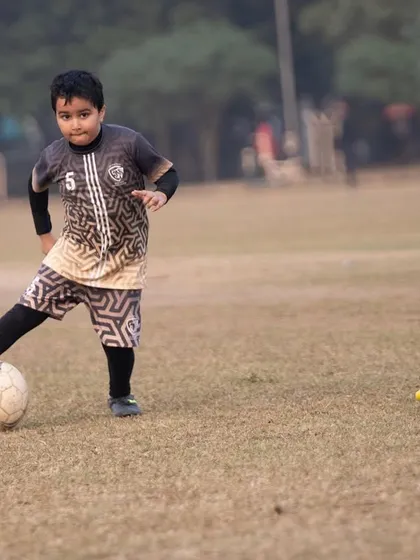 The beautiful game, captured in a single moment of focus and control.