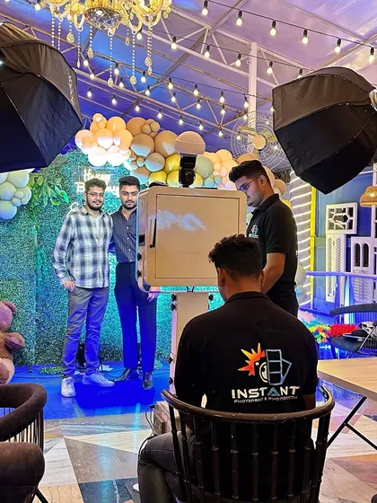 My team setting up for a first birthday party. We handle all the technical aspects so you can focus on your event.