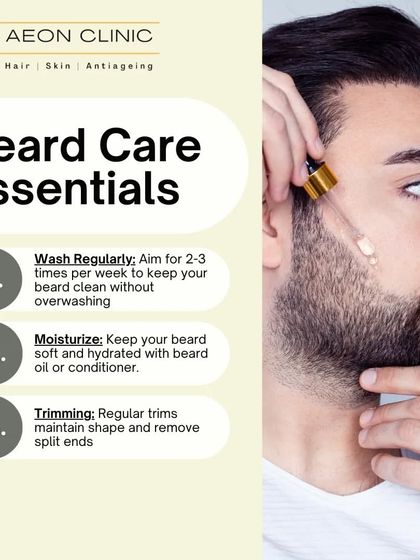 Here are the essentials for beard care: wash regularly but not excessively, keep it moisturized with beard oil, and trim it periodically to maintain shape and remove split ends.