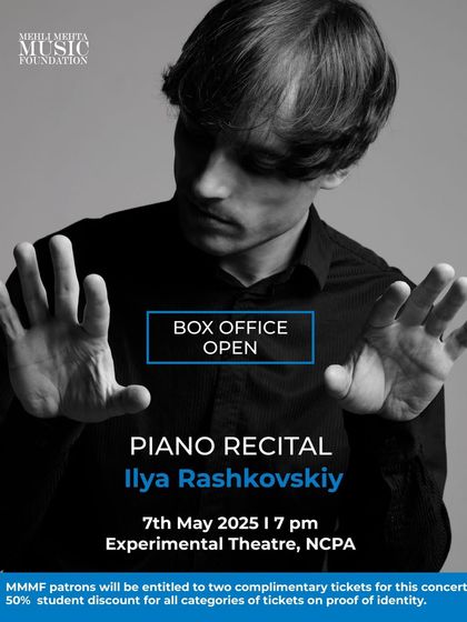 The box office is open for the solo piano recital by Ilya Rashkovskiy, a winner of top international prizes celebrated for his poetic depth and technical brilliance.