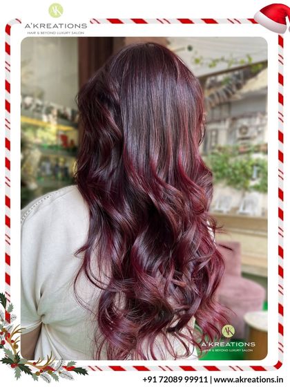 Radiant red tones that speak of confidence and class. This look is bold, graceful, and unforgettable from every angle.