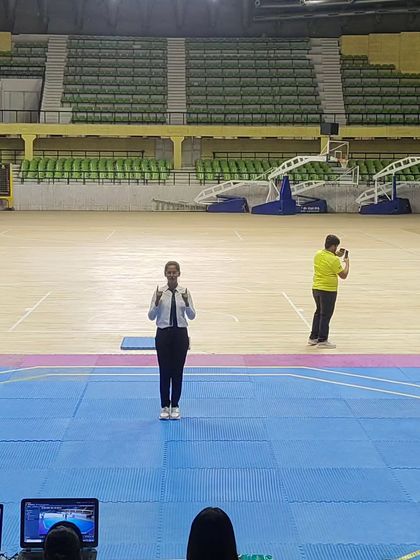 A referee's perspective at the "Champion of Champions" event at Shree Kanteerava Indoor Stadium. We are actively involved in organizing and officiating major tournaments.
