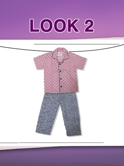 Look 2 from our Summer Night Styles. This demonstrates how you can mix and match a printed top with a different patterned bottom for a unique look.